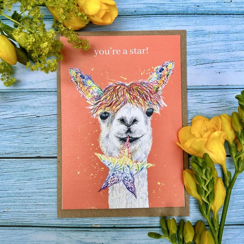 YOU'RE A STAR LLAMA ECO-CARD