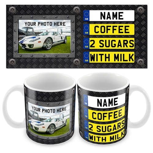 Car Registration Style Photo Mug