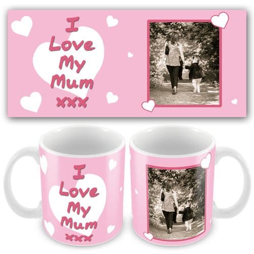 Love Heart Text & Photo Mug