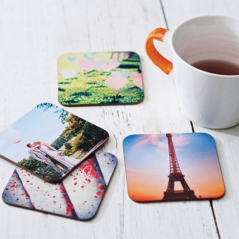 Personalised Wooden  Cork Base Photo Coasters for Photographers and Artists | 2B Print