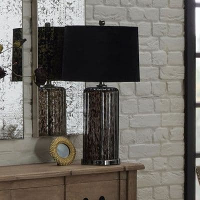 Black Dapple Glass Table Lamp
