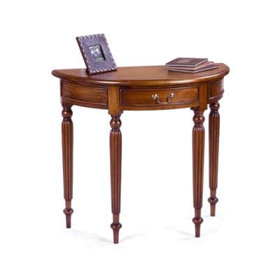 Classic Mahogany Fluted Console Table with 1 Drawer