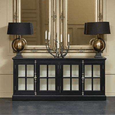 Colonial Black Painted Glazed Sideboard