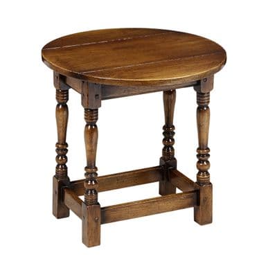 Dark Oak Swivel Top Side Table with Double Drop Leaves