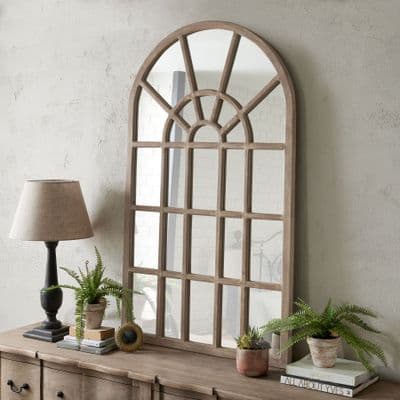 Dominique Arched Paned Wall Mirror