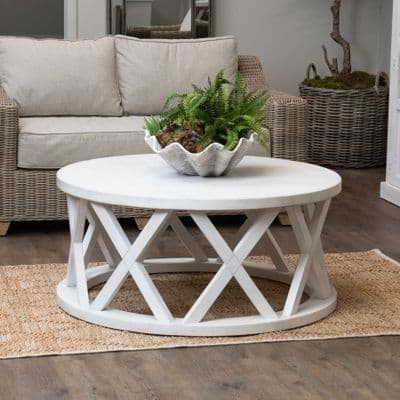 Farmhouse Panelled Round Coffee Table