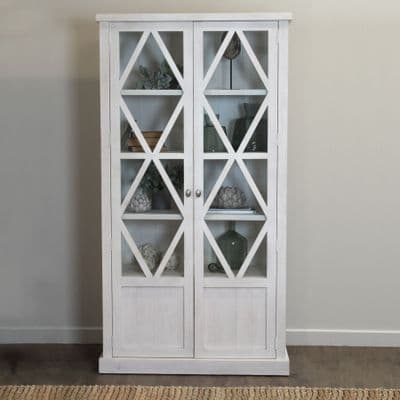 Farmhouse Panelled Tall Display Cabinet