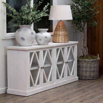 Farmhouse Panelled Wide Glazed Sideboard