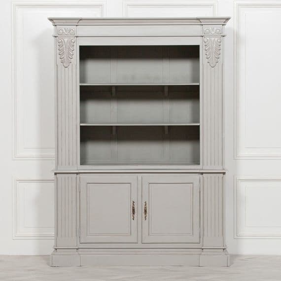 Grey French Style Open Bookcase - Prestige French Furniture