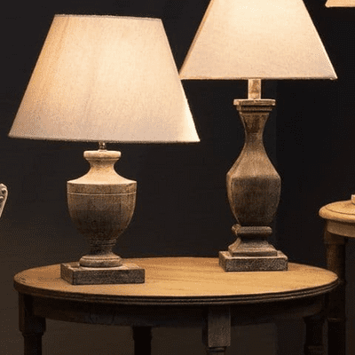 Handcrafted Urn Wooden Table Lamp