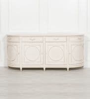 Ivory French Style Distressed Curved Sideboard - Prestige French Furniture