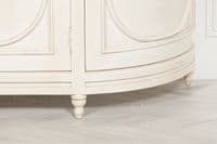 Ivory French Style Distressed Curved Sideboard - Prestige French Furniture
