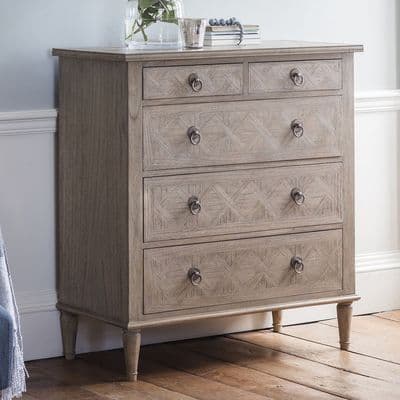 Lovell Contemporary French 5 Drawer Bedroom Chest
