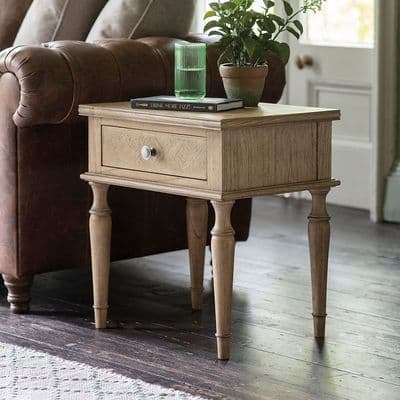 Lovell  Contemporary French Style 1 Drawer Side Table