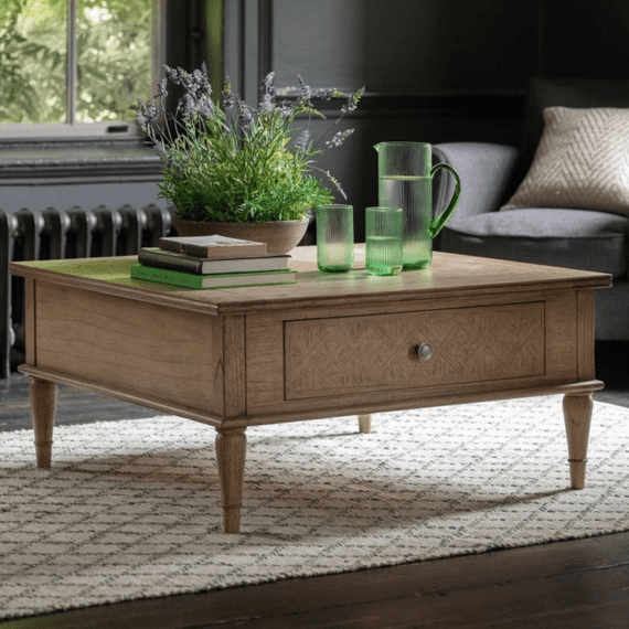 Lovell Square 2 Drawer Coffee Table - Prestige French Furniture