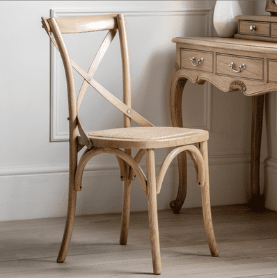 Natural Café Chair With Woven Seat (PACK OF 2)