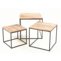 Nest of Tables with Square Metal Frame - Prestige French Furniture