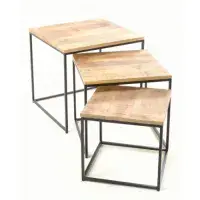 Nest of Tables with Square Metal Frame - Prestige French Furniture