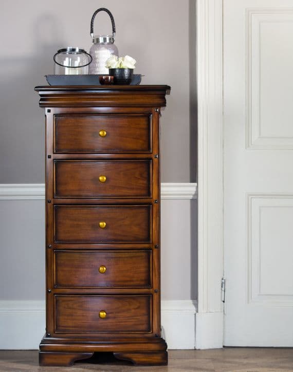 Normandie French Sleigh Tallboy - Prestige French Furniture