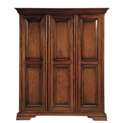 Normandie French Sleigh Triple Wardrobe