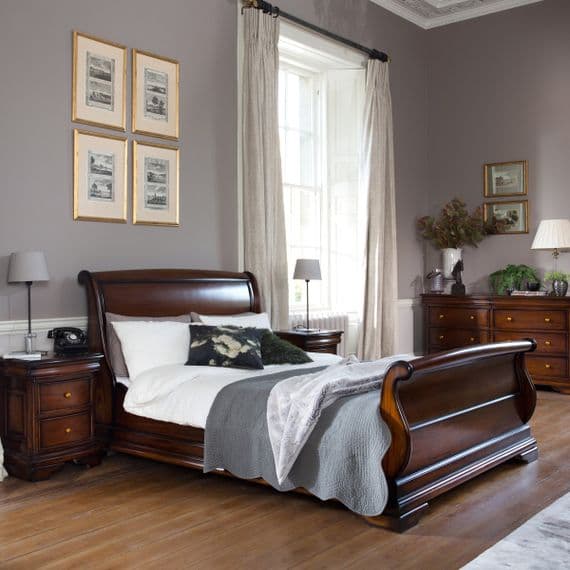 Normandie Sleigh French Bed - Prestige French Furniture