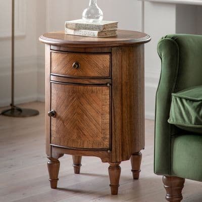 Normandy  Natural French Drum Side Table