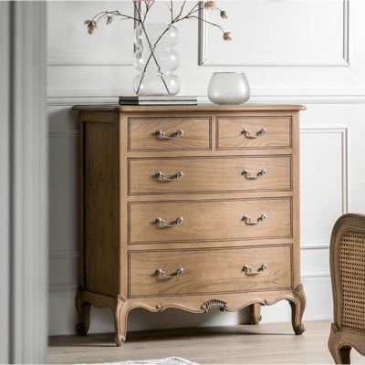 Provence Weathered French 5 Drawer Bedroom Chest