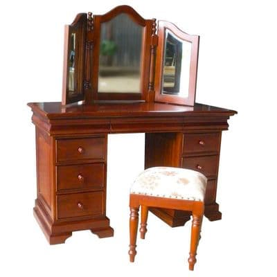 Repro Sleigh French Dressing table with Mirror and Stool