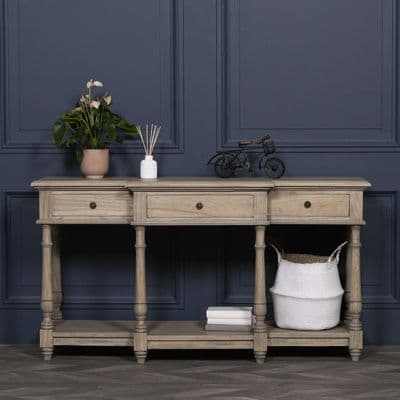 Rustic Breakfront French Hall / Console Table