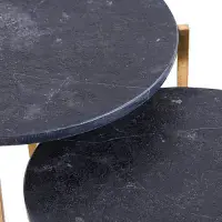 Set Of 2 Gold And Black Marble Tables - Prestige French Furniture
