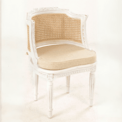 Shabby Chic Carver with Natural Rattan Back