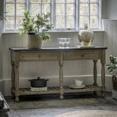 Toulouse Rustic French 2 Drawer Console Table