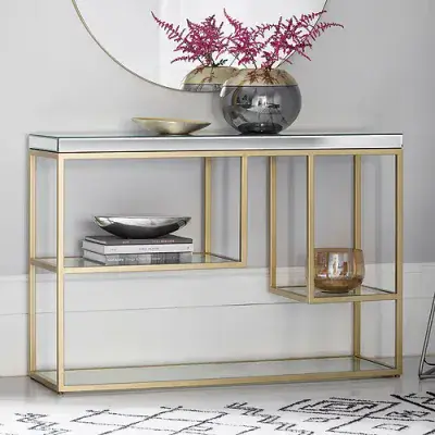 Venetian Mirrored Console Table - Champagne