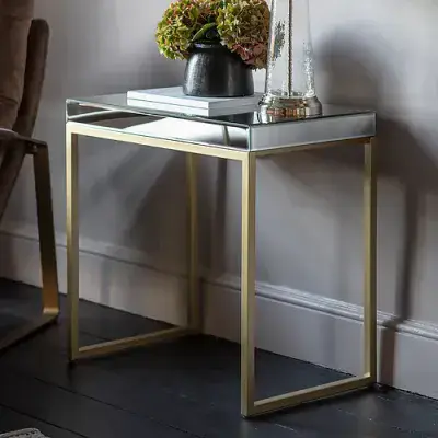 Venetian Mirrored Glass Side Table Champagne