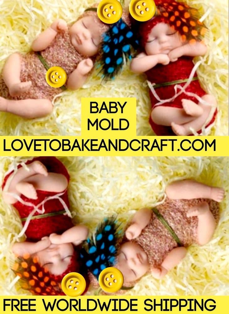 Baby mold silicone baby mold Sugarpaste baby mold Free shipping 1