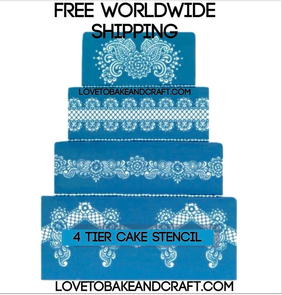 Wedding cake stencil 4 piece set stencil Birthday cake stencil cake