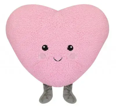 Pink Heart Shaped Plush Cushion