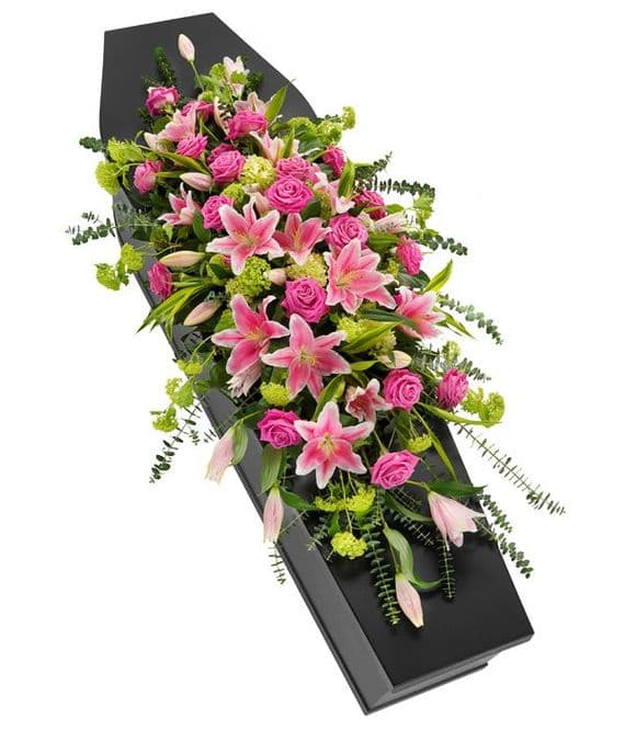 Pink Rose & Lily Coffin Spray