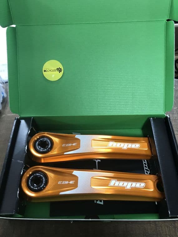 Hope - E-Bike Cranks -Orange - 155mm isis spline- fits Bosch