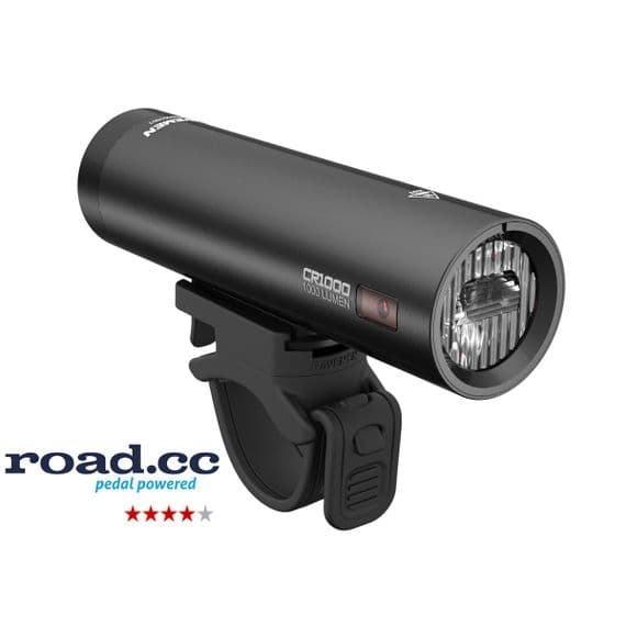 Ravemen CR1000 USB Rechargeable T-Shape Anti-Glare Front Light with Remote in Matt/Gloss Black (1000