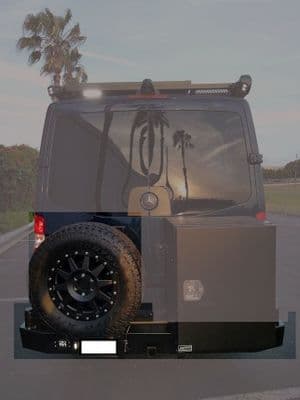 2007-2018 Sprinter Slimline Rear Bumper with Hitch and Swing Arm Assembly - Single Rear Wheel