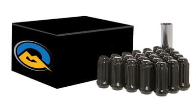 24 pack Black Spline long Van Nut M14x1.5
