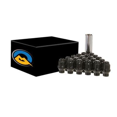 24 pack Black Spline Wheel Nuts M12x1.5 (extra thread)