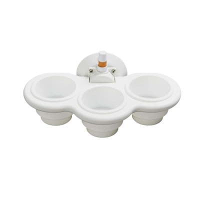 3-Cup Holder - Vertical Mount White