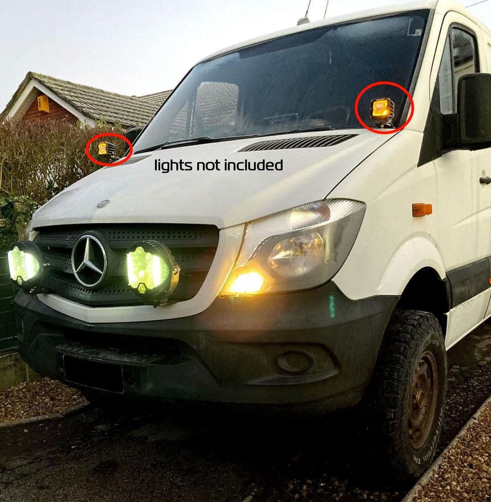 Bonnet Compact Light Mount by Gecko Van to fit Sprinter 2007 to 2018 V6 ...