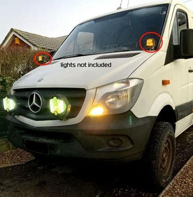 Bonnet Compact Light Mount by Gecko Van  (to fit Sprinter 2007 to 2018) V6 only