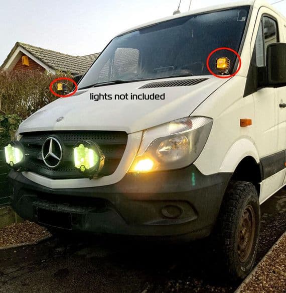 Bonnet Compact Light Mount by Gecko Van  (to fit Sprinter 2007 to 2018) V6 only