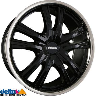 Delta4X4  Lander12 22X9  Gloss Black Lip Polished to fit VW T5 T6  and  Crafter 2019+