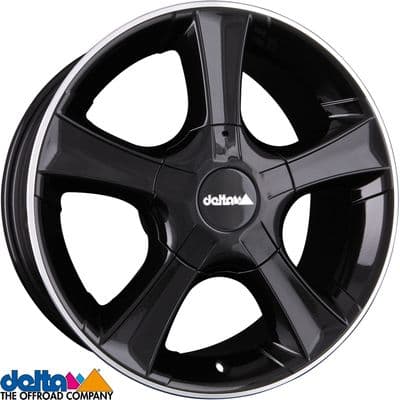 Delta4X4  Sins 18X8 5x130 +45 Centre bore 78.1mm Black Lip Polished to fit Fiat Ducato