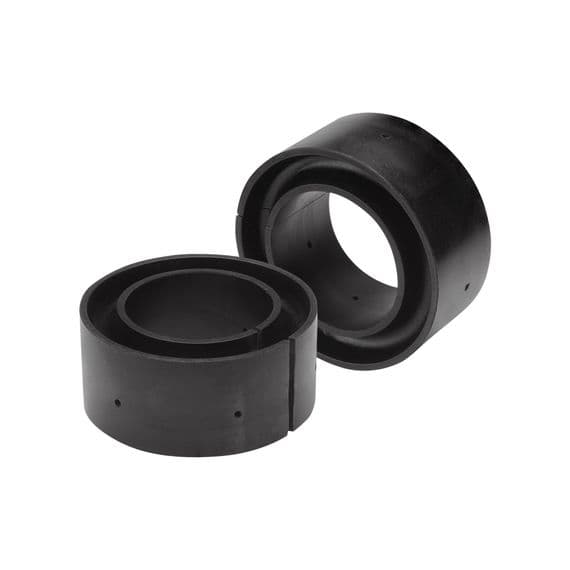 Coil SumoSprings® improve the load leveling ability of original equipment front and rear coil springs. Manufactured from micro-cellular urethane, the materials progressive spring rate with superior damping properties creates a cushion effect, enhancing capacity and ride comfort. They install by simply being slid between the turns of the coil spring.